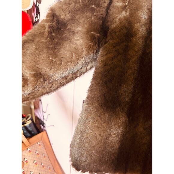 Brown & Black 3/4 Length Faux Fur, NWT - Picture 10 of 17